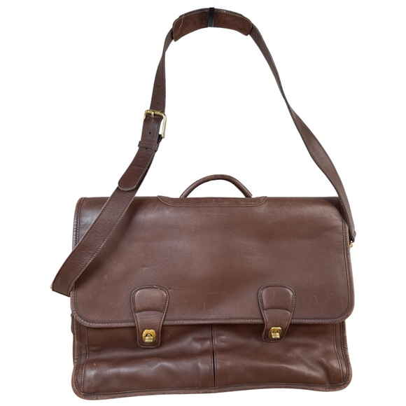 Vintage Coach Metropolitan Briefcase Bag 5180 Brown Leather USA - Picture 1 of 6